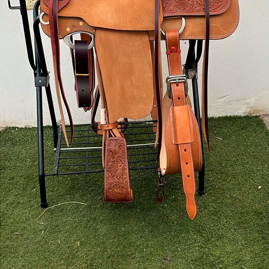 Matching breast collar and leather tack